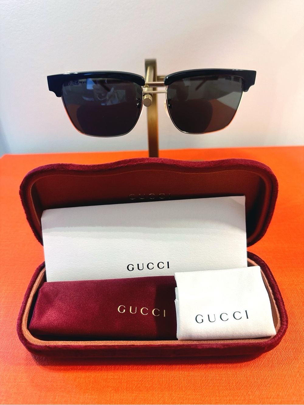 NWT Gucci GG0603S 001 Black Grey Sunglasses 56mm